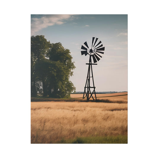 Old Wind Mill 18x24 Matte Canvas, Stretched, 0.75"